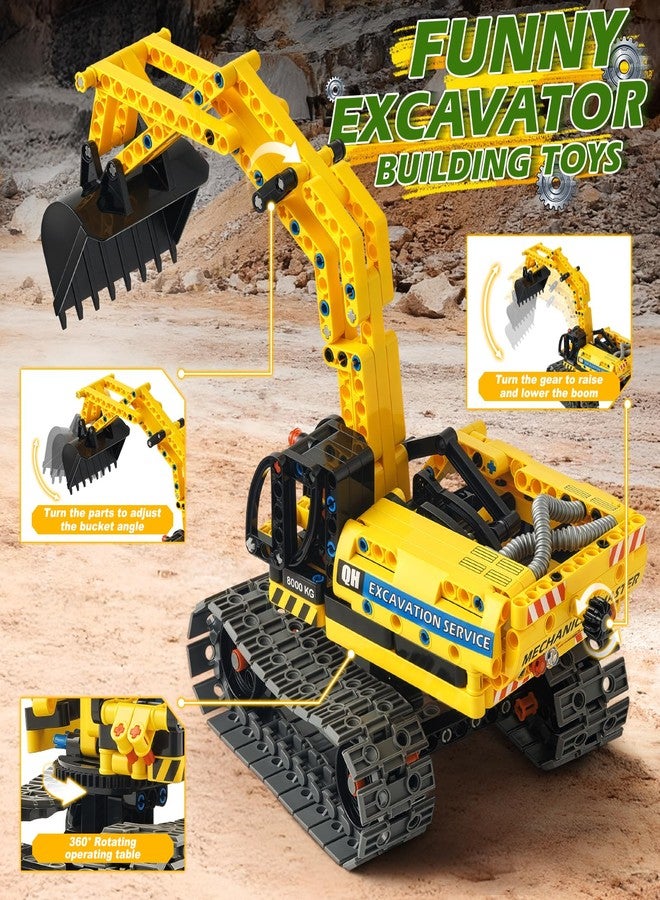 Jumlys STEM Building Toy for Kids Boys Girls Age 5, 6, 7, 8, 9, 10, 11, 12 Years Old, 2 in 1 Excavator Robot Building Sets, 344 Pcs DIY Engineering Construction Building Blocks Kits - Image 3